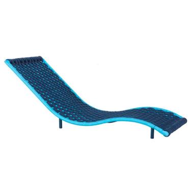 Imagem de Espreguiçadeira Tricô Náutico e Alumínio Varanda Piscina Trama