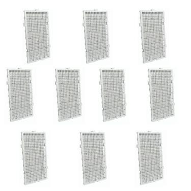 Imagem de Kit 10 Piso De Plástico Modular 50x25x2,5 Cm Branco - Tna Plast