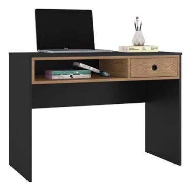 Imagem de Mesinha Computador Multiuso Quarto Sala Escritorio 1 Gaveta(Preto/Nature)