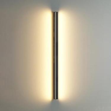 Imagem de HOSETEON Arandela de parede linear de LED minimalista preto longo rasgar arandelas de parede de LED arruela de parede r Luzes de ar de corredor