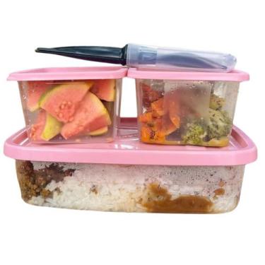 Imagem de Kit Marmita 7 peças (1 un. Pote 800 ml + 2 un. Pote de 280 ml + garfo 