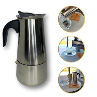 Imagem de Cafeteira Italiana PallaMix 6 Xícaras, Inox p/fogão convencional - Prata Classico (6 XICARAS)