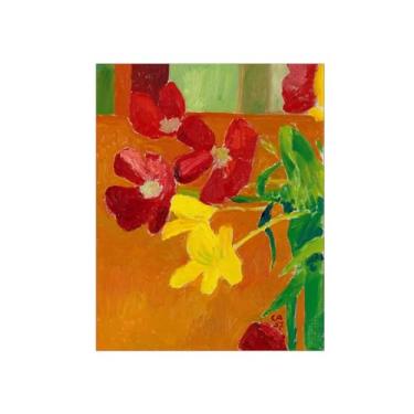 Imagem de BMZFYBS Impressão em tela de flores famosa reprodução de pintura de arte de parede - imagens para sala de estar - Still Life 3-Poster e impressões 20x25 cm sem moldura