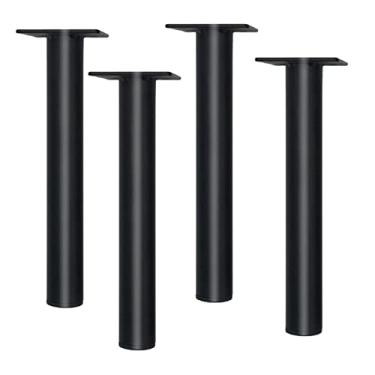 Imagem de XWZFFAI Perna para móveis 4 peças de pernas de suporte de mobiliário metálico, pernas de sofá de tubo redondo, pés de armário de TV de substituição, pés de mesa, pernas de cama, pés de mesa de café