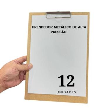 Imagem de Prancheta madeira A4 c/ 12 unid, super resistente, prendedor forte - S