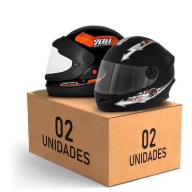 Imagem de Kit 2 Capacete Fechado Sport Moto 788 + Liberty 4 Kids Feminino Mascul
