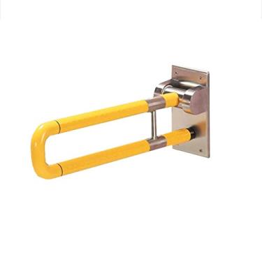 Imagem de XNXWDZ Chuveiro de parede para banheiro corrimãos com deficiência, corrimãos de aço inoxidável, corrimãos de segurança, adequado para banheiro (amarelo 75 cm)