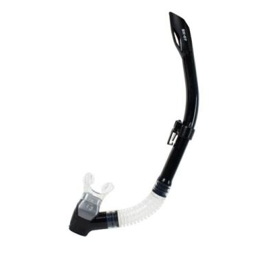 Imagem de Snorkel Respirador Mergulho Com Valvula Sk-07 Fun Dive, Transp, Preto
