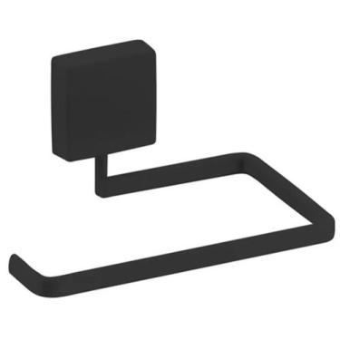 Imagem de Suporte Porta Papel Higiênico Parede Banheiro Preto Fosco - 8552PT Fut