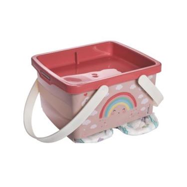 Imagem de Caixa Organizadora Infantil Porta Fraldas Bebê Plasútil, Arco-íris