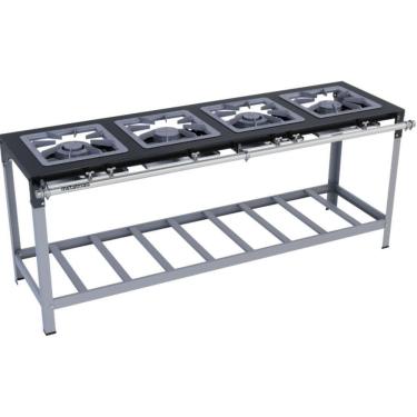Imagem de Fogão Industrial Stori Premium 4 Bocas 40x40 M8 Metalmaq Fogão Baixa Pressão Pintado