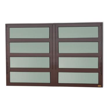 Imagem de Janela De Aluminio Basculante 2 Seções Elite Vidro Boreal 80cm X 150cm Brimak Corten