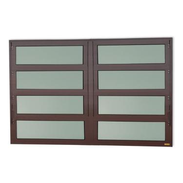 Imagem de Janela De Aluminio Basculante 2 Seções Elite Vidro Boreal 80cm X 240cm Brimak Corten