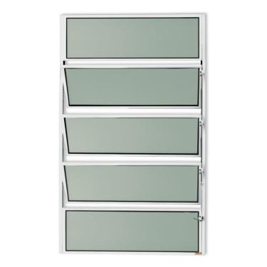 Imagem de Janela De Aluminio Basculante Master Vidro Boreal 100cm X 100cm Brimak Branco
