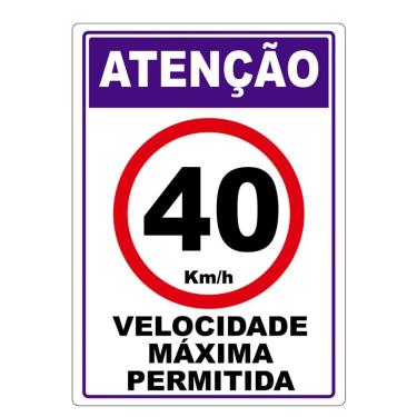 Imagem de Velocidade Máxima Permitida Adesivo 40Km Por Hora Vermelho