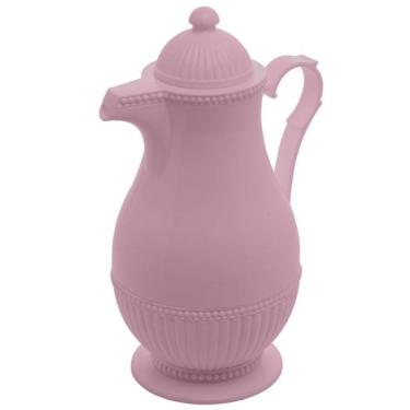 Imagem de Garrafa Térmica De Plástico Vintage Rosa 1L