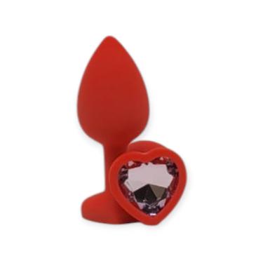Imagem de Plug Anal Jóia Coração Em Silicone 7,5cm X 3cm P - Lovetoys - Vermelho