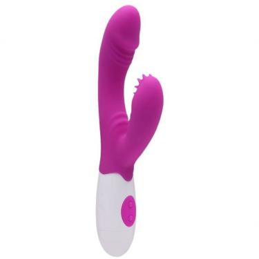 Imagem de Vibrador 7 Velocidades Com Estimulador Clitoriano Massageador - Andre - Pretty Love - Roxo, Unico