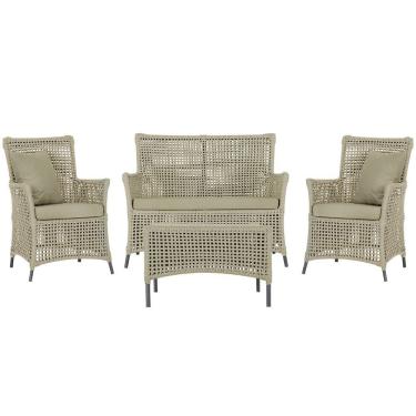 Imagem de Jogo Sofá E 2 Poltronas E Mesa Igapó Preta E7 Trama Original Rami