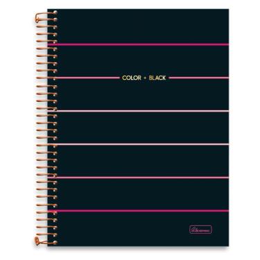 Imagem de Caderno Espiral Capa Dura Universitário Color & Black Feminino 80 Folhas Cardesil Rosa