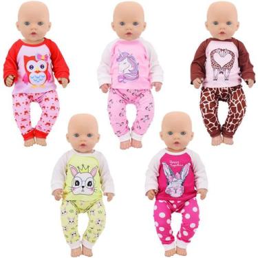 Imagem de Roupas para bonecas, roupas casuais, 5 conjuntos para bonecas de 35 a 