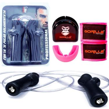 Imagem de Kit Bandagem Elástica 3 Mts + Corda De Pular PRO G + Protetor Bucal Moldável Com Capinh...