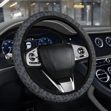 Imagem de Hovom Capa de volante de carro Cheetah, capa de volante com estampa de leopardo, capa de direção automotiva respirável, protetor universal de volante de veículo serve para 15 polegadas, acessórios de