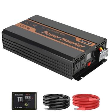 Imagem de PowMr Inversor De Onda Senoidal Pura 3500 W 12 V Cc Para 110 Ca Residências, Trailers, Caminhões, Fora Da Rede, Energia Solar Com Duplo, Lcd, Usb, Cabos Bateria Chumbo-Ácido E Lítio