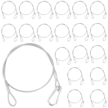 Imagem de KOHAND Pacote Com 20 Travas De Segurança 32'', Cabo Aço Inoxidável Mosquetão, Capacidade Para 110 Lb, Luz Palco Dj, Bicicleta, Bagagem