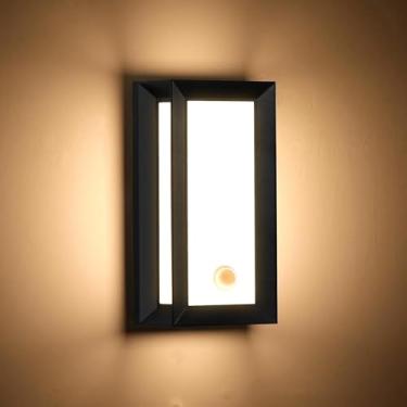 Imagem de Kawell Luminária De Parede Com Sensor Movimento - Lâmpada Led Externa À Prova D'Água, Do Anoitecer Ao Amanhecer, 18 W, Fiação Fixa, Para Pátio, Varanda, Quintal, Garagem, Branco Quente