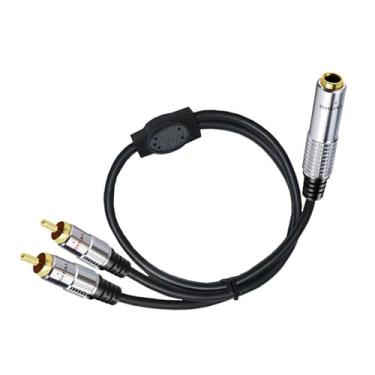 Imagem de FVDPWYE Cabo Adaptador E Divisor de áudio para Alto-falante em Y, Concha de Metal, Plugue Fêmea de 6,35 Mm, Conector de áudio para Divisor RCA, Mulher para Homem, Tamanho real