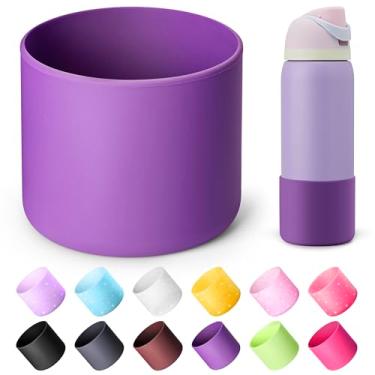 Imagem de Diumepo Bota de silicone para garrafa de água Owala 1,134 g, capa protetora antiderrapante para garrafa de água de aço inoxidável Owala Twist & FreeSip & Flip, base inferior da bota (Roxo)