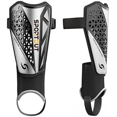 Imagem de Sportout Caneleiras De Futebol Para Crianças, Jovens E Adultos Com Estrutura Rígida Protetora, Oferecem Proteção Completa As Pernas Dos Seus Filhos. (G, Preto 2.0 Pro)