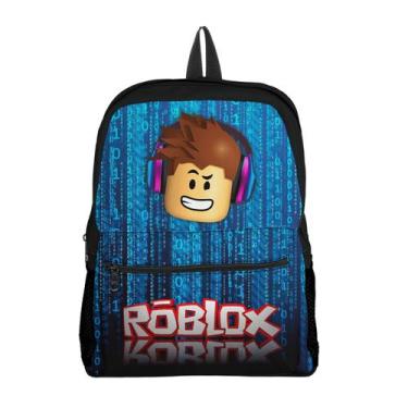 Imagem de Mochila com bolso Escolar Infantil Avulsa Jogos Roblox Menino e Menina