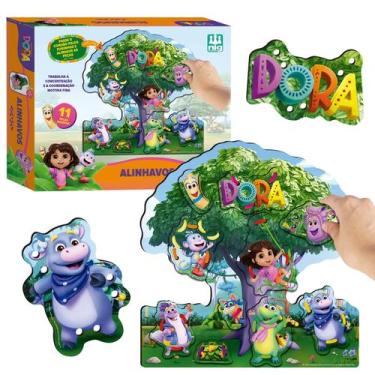 Imagem de Jogo Didático Infantil Alinhavos Dora Aventureira Com 16 Peças Colorid