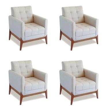 Imagem de Conjunto com 4 Poltronas Brooks Areia - Mobly