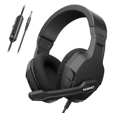 Imagem de Fone de ouvido para jogos NUBWO U3 de 3,5 mm para PC, PS4, laptop, Xbox One, Mac, iPad, Nintendo Switch Games, jogos de computador Gamer Over Ear Flexível Microfone Controle de volume com microfone, Preto