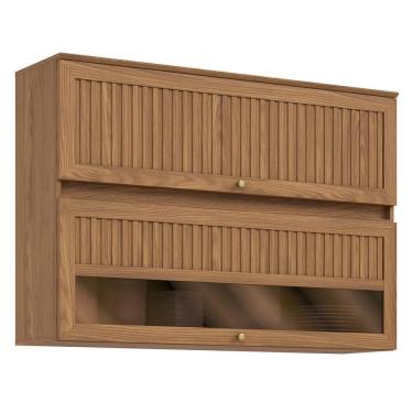 Imagem de Armário Aéreo Requinte 120cm 2 Portas Basculante com Vidro Reflecta - Móveis Henn