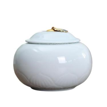 Imagem de LICONG-2019 Recipiente de chá de cerâmica com tampa selada e alça de transporte, pote de armazenamento doméstico para chá, café, nozes, ervas, especiarias, lata de chá de açúcar