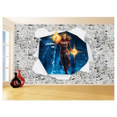 Imagem de Papel De Parede 3D Heróis Página Quadrinhos Hq 3,5M Nhma210 - Você Dec