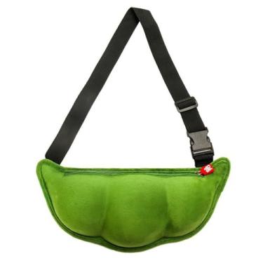 Imagem de Mochila tiracolo tiracolo 3D Pea Pod de pelúcia Edamame bolsa tiracolo fofa soja pequena bolsa de peito mochila diurna pochete bolsa transversal bolsa tiracolo