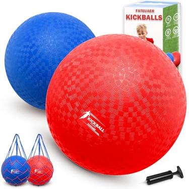 Imagem de Conjunto de kickball de 21 cm, pacote com 2, bolas de brinquedo para crianças e adultos, bolas saltitantes incluem bomba e bolsa de armazenamento, handebol para jogos ao ar livre e interno, tamanho