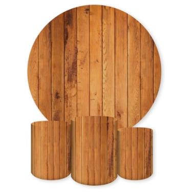 Imagem de Capas Para Painéis + Capas Cilindros Para Festas Tema Madeira(Normal,Kit Completo | 1581)