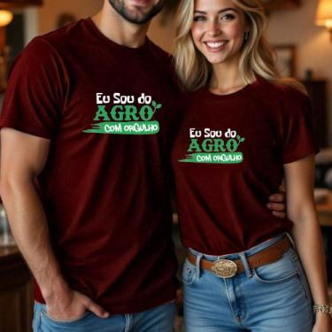 Imagem de Camiseta Blusa Unissex Casal Country Estampa Agro com Orgulho Modinha 