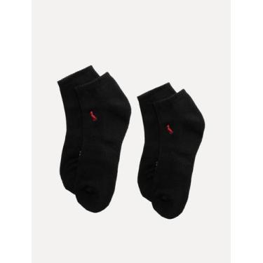 Imagem de Meia Reserva Masculina Cano Curto Pica-Pau Bordado Preta Kit 2 Pares, 
