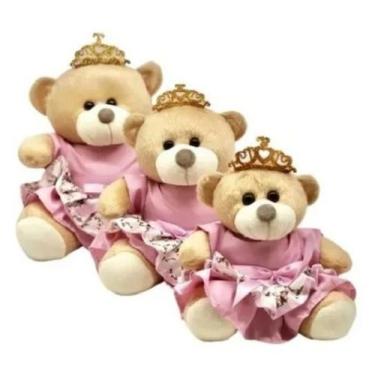 Imagem de Trio De Ursinhos Para Nichos 15cm 20cm 25cm Coroa - Princesa Rei- Avia