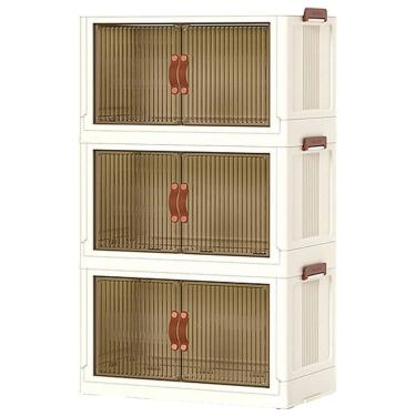 Imagem de Armario Dobravel Empilhavel 3 Andares Organizador Quarto Sala Cozinha Banheiro Lavanderia Varanda Porta Objetos Roupas