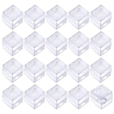 Imagem de CHGCRAFT 20 peças de caixa de exibição de pedras preciosas transparentes, caixa de exibição de plástico para joias de diamante, anel de embalagem de presente