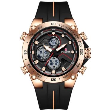 Imagem de Relógio Masculino Militar Esportivo Dual Display A Prova D´agua Preto Dourado