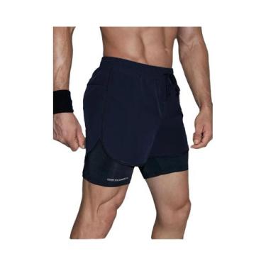 Imagem de Shorts de Treinamento Masculino 2 em 1 - Leve e Ideal para Academia, Y
